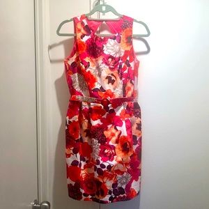 Floral strapless cocktail dress